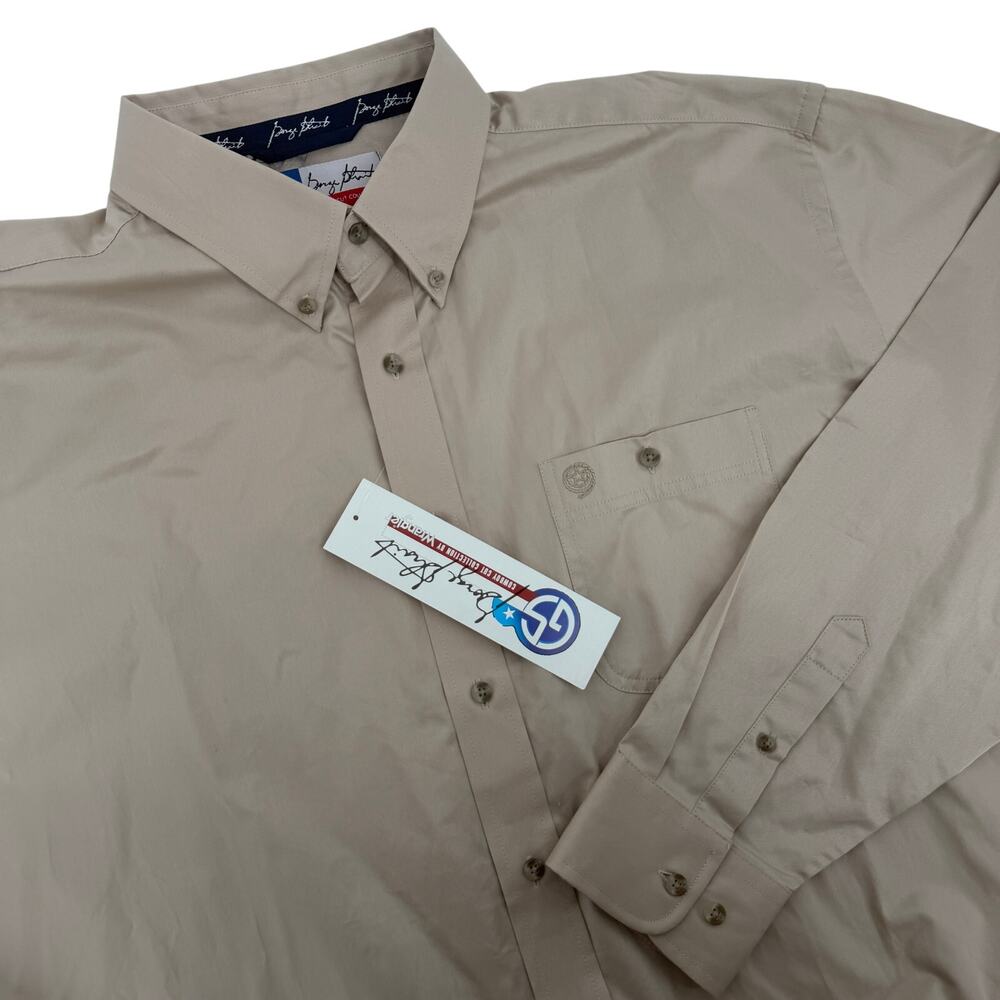 George Strait Wrangler XXL Shirt Mens Beige Cotton Heavy Weight Long Sleeve NWT